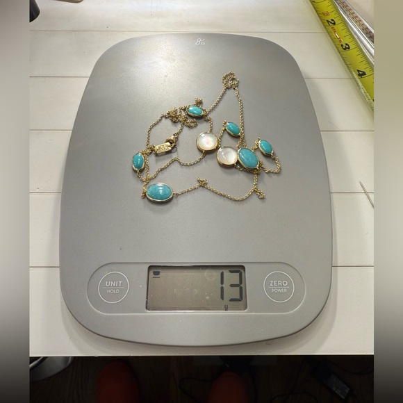 Ippolita 18k YG Mother of Pearl & Amazonite Necklace- 12 grams - Picture 6 of 6